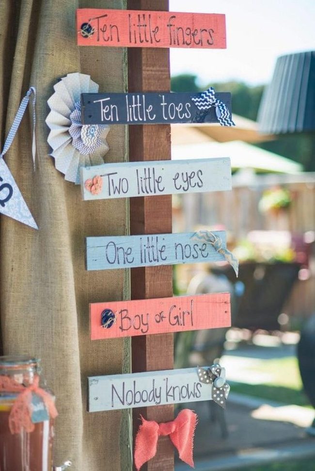 Pastel Wood Signs With Paper Rosettes