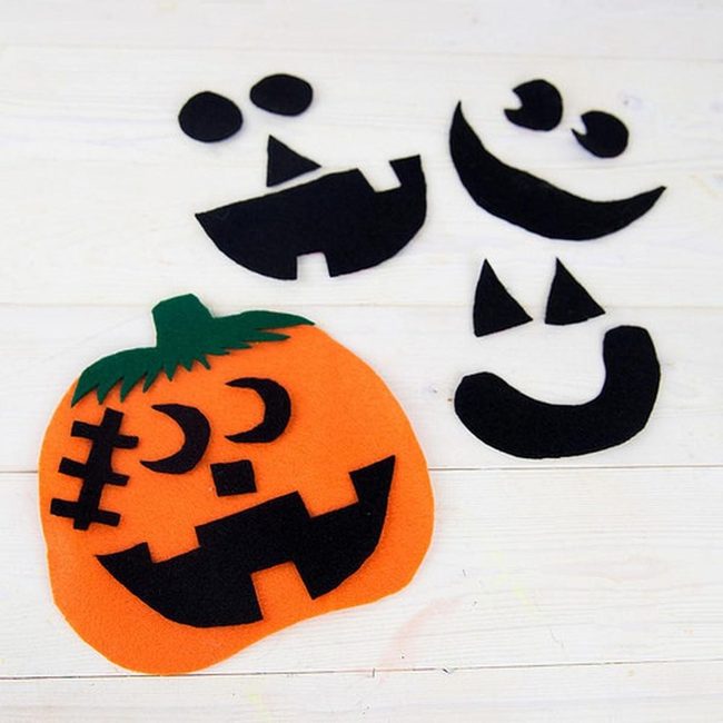 Orange Felt Jack-O'-Lanterns Diy