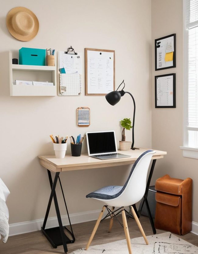 Organized Desk Lamp Study