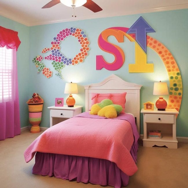 Colorful Custom Name Wall