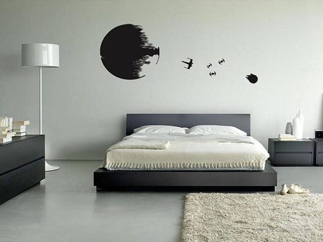 Spaceship Wall Decals, Modern Bedroom