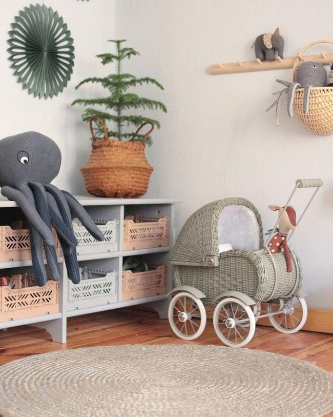 Soft Gray, Peach And Plush Octopus