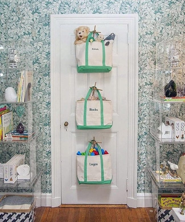 Embroidered Canvas Toy Organizers