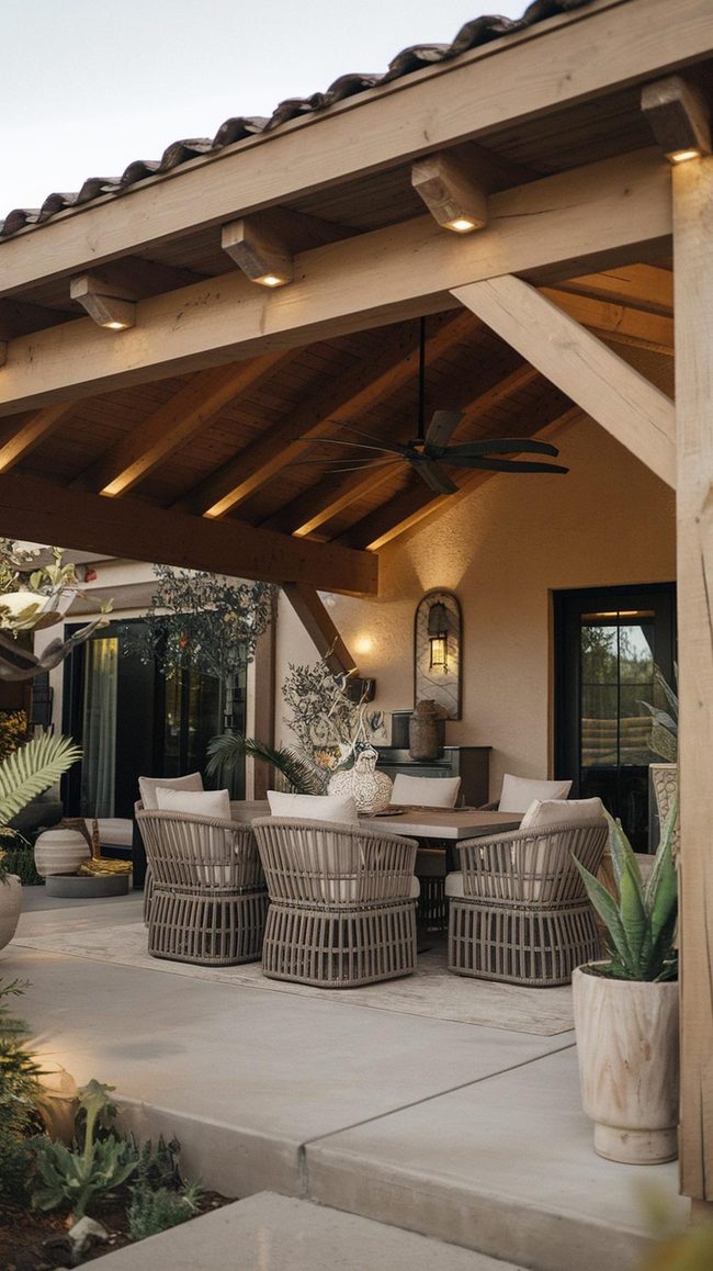 Wooden Ceiling Patio Dining