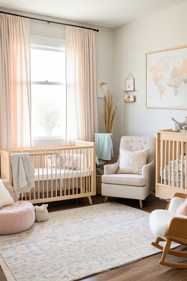 Layered Pastel Rugs Nursery