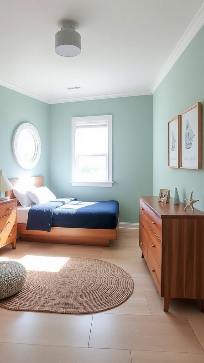 Navy Blue Anchor Bedroom