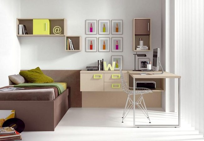 Colorful Prints, Green Daybed Workspace