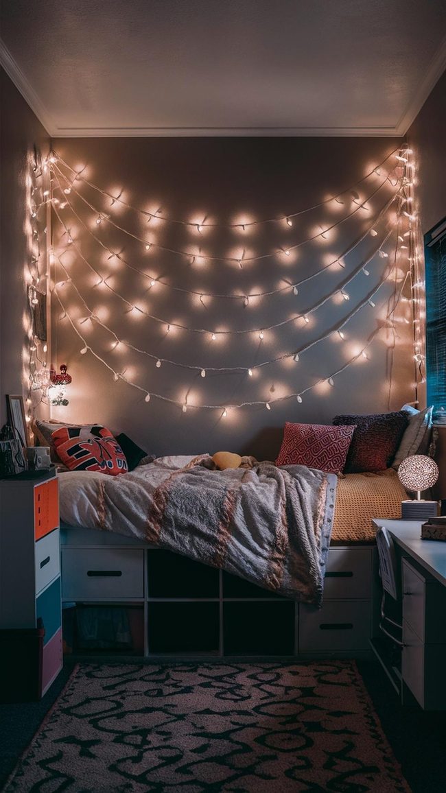 Soft Golden Glow Over Bed
