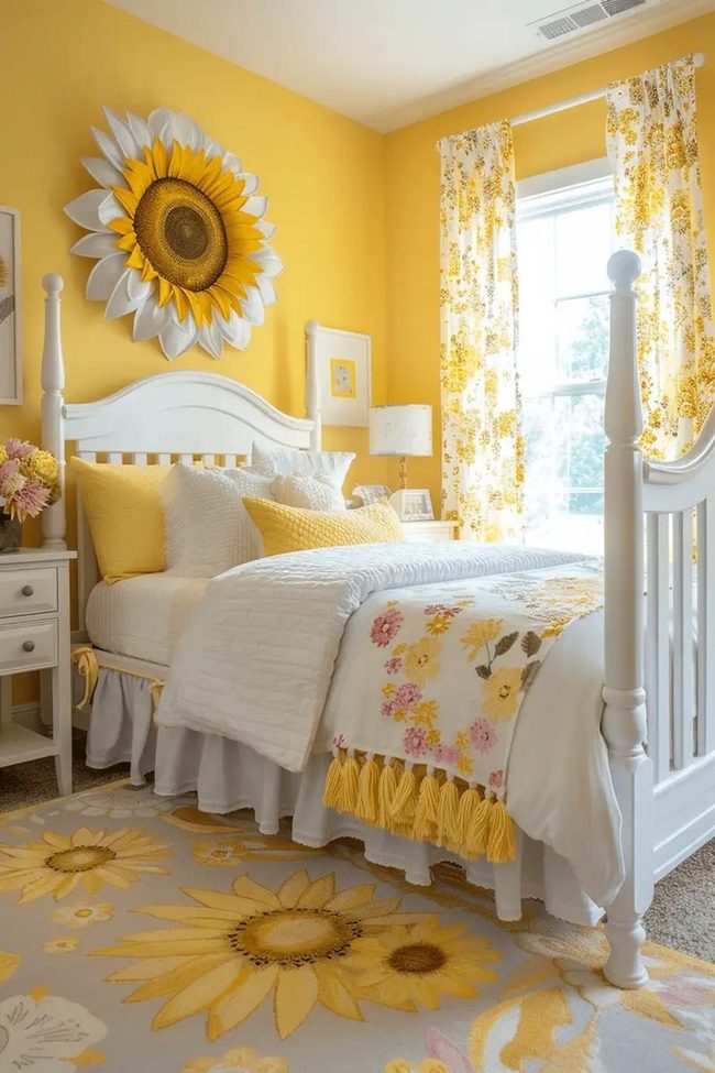 Sunflower Yellow Bedroom Oasis