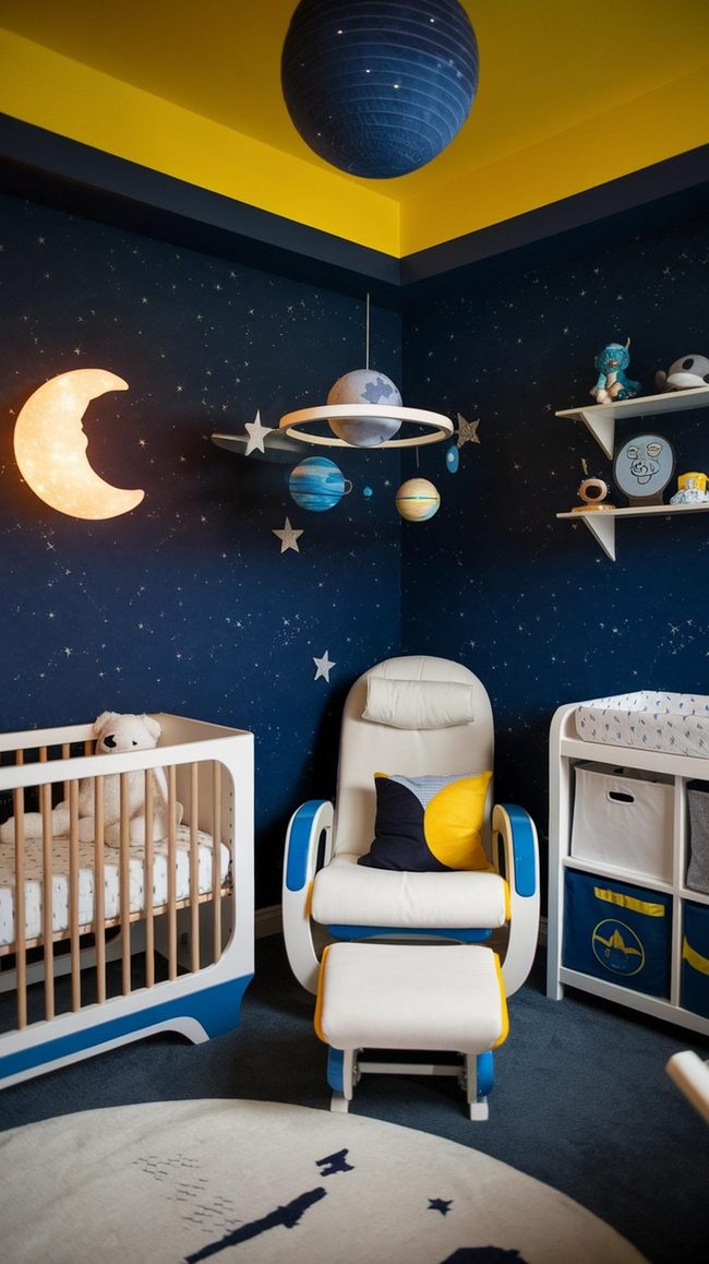 Deep Blue Cosmos Nursery Room