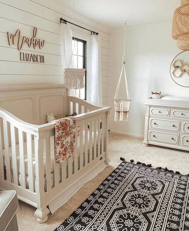 White Light Nursery Black Patterns
