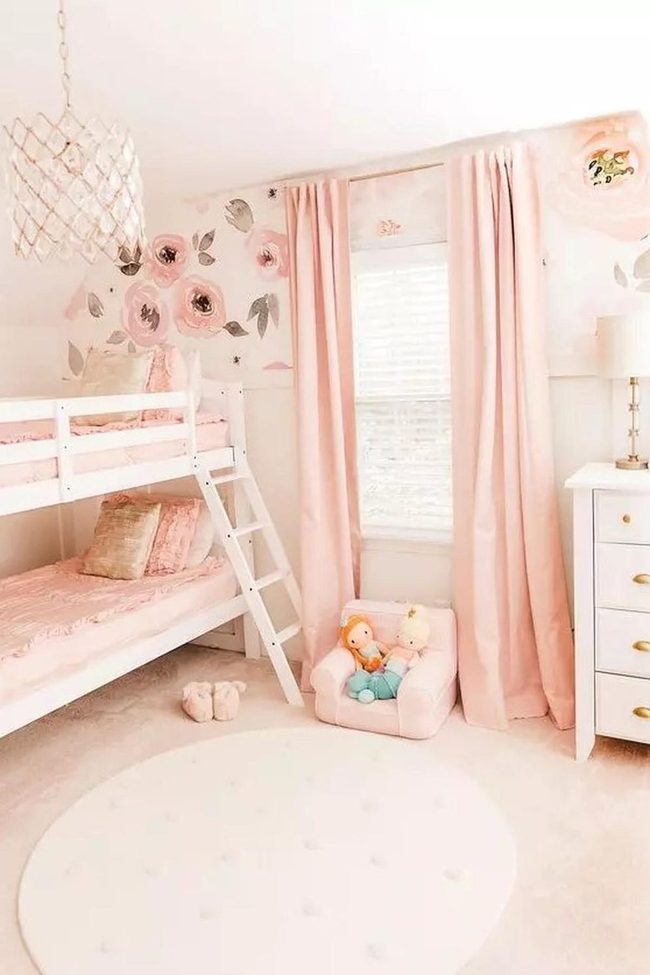 Pink Floral Kids Bedroom