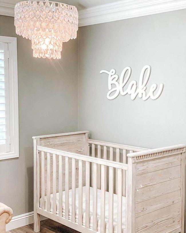 Crystal Chandelier Gray Nursery