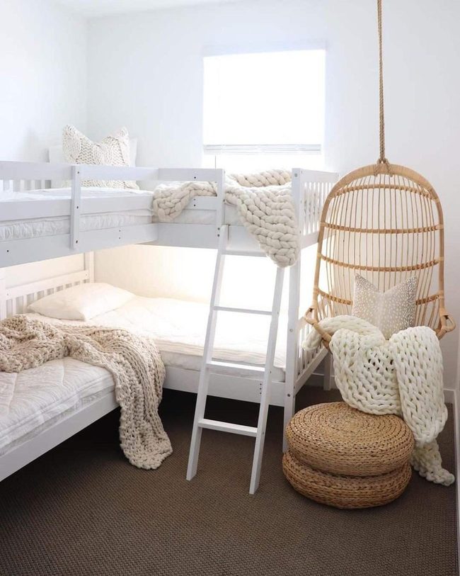 White Bunks with Woven Warmth