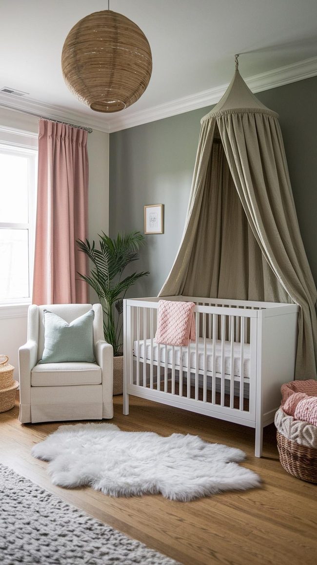 Layered Cream And Sage Nursery Textures