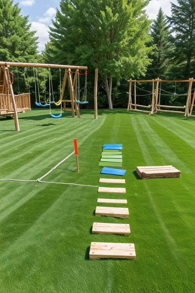 Kids Obstacle Course Backyard Challenges