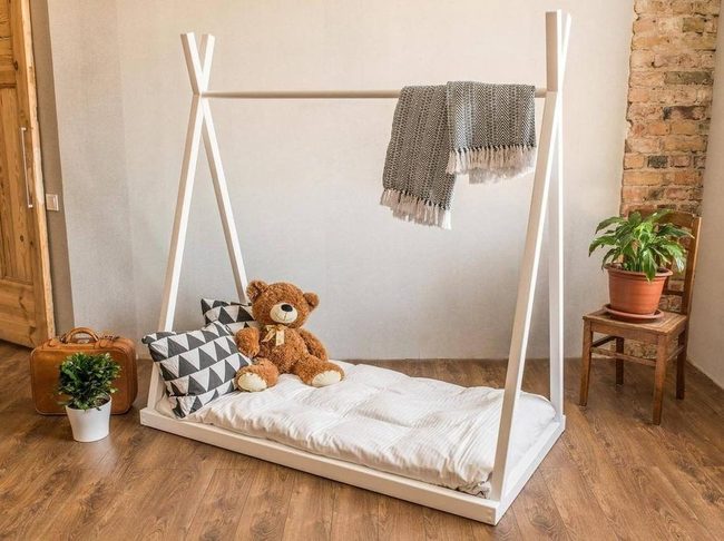 Wooden Teepee Toddler Bed
