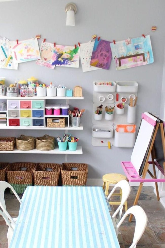 Colorful Art Studio Workspace