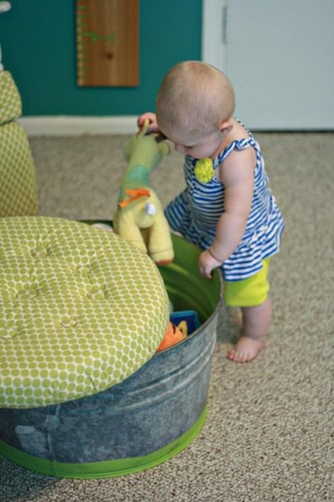 Green Storage Bench Seating