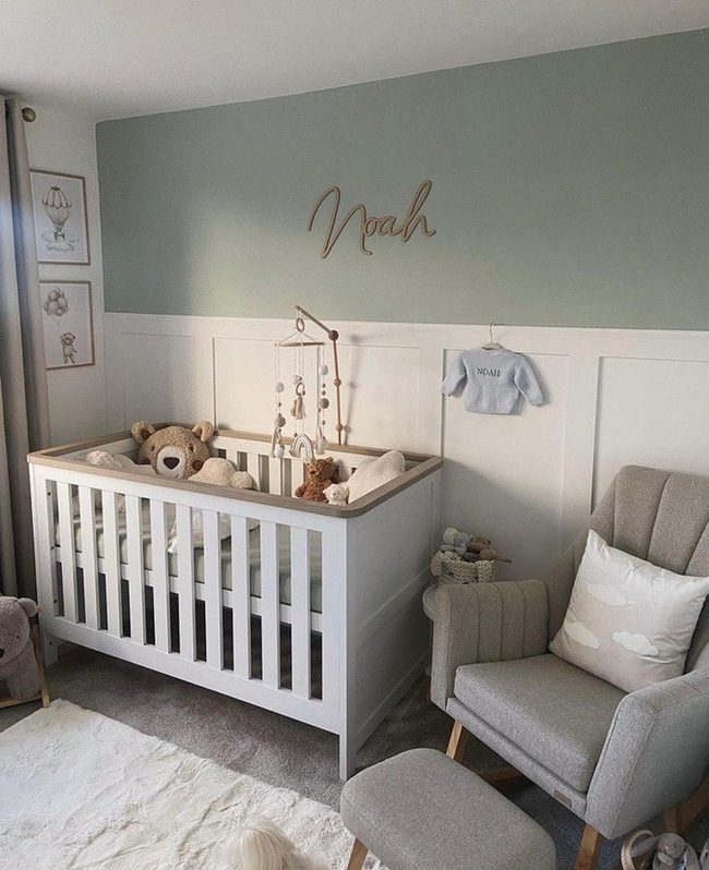 Grey Rocker, White Crib Nursery