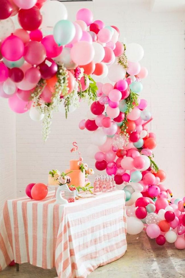 Curved Rainbow Balloon Arch