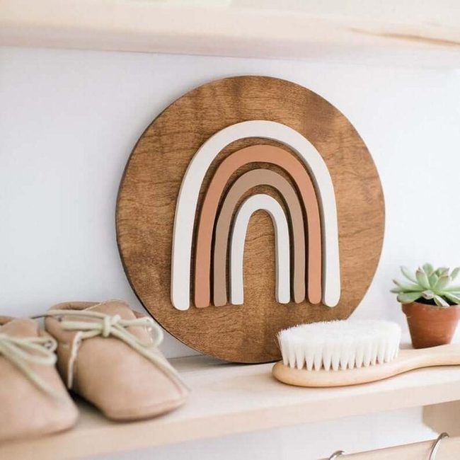 Terracotta Pot, Cream Nursery Shelf