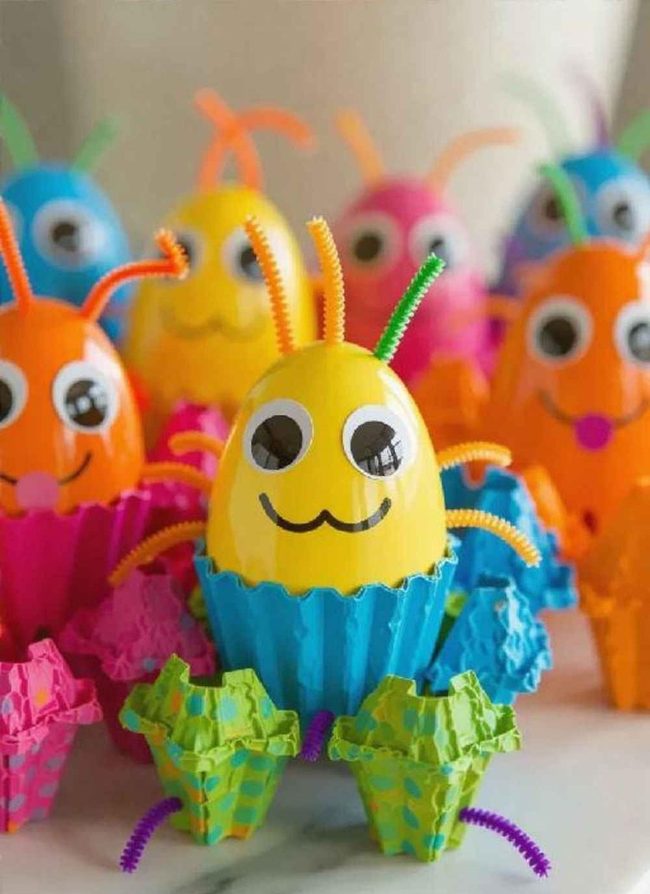 Painted Egg Carton Caterpillars