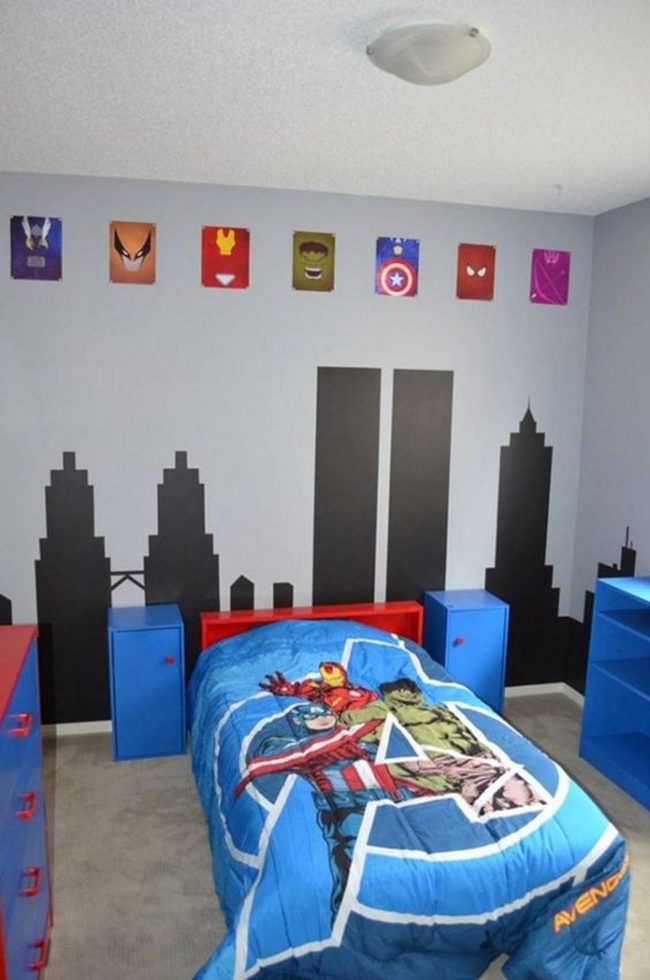 Blue Avengers Bedroom