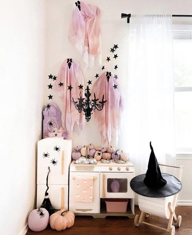 Black Chandelier Halloween Playroom