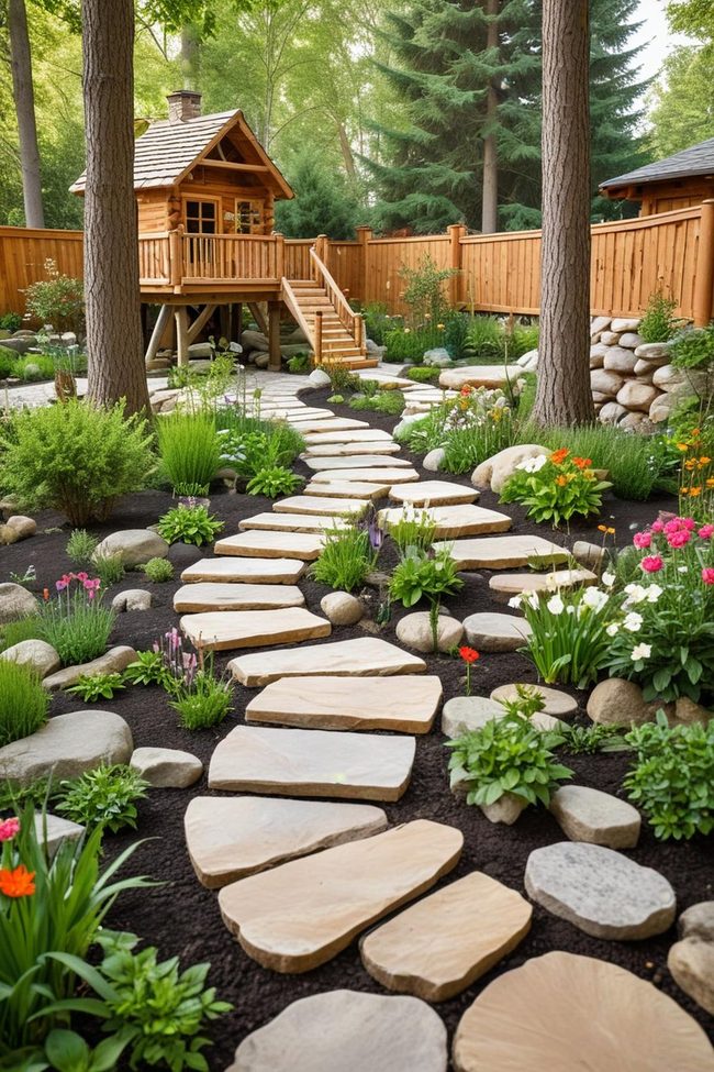 Teak Playhouse Butterfly Garden
