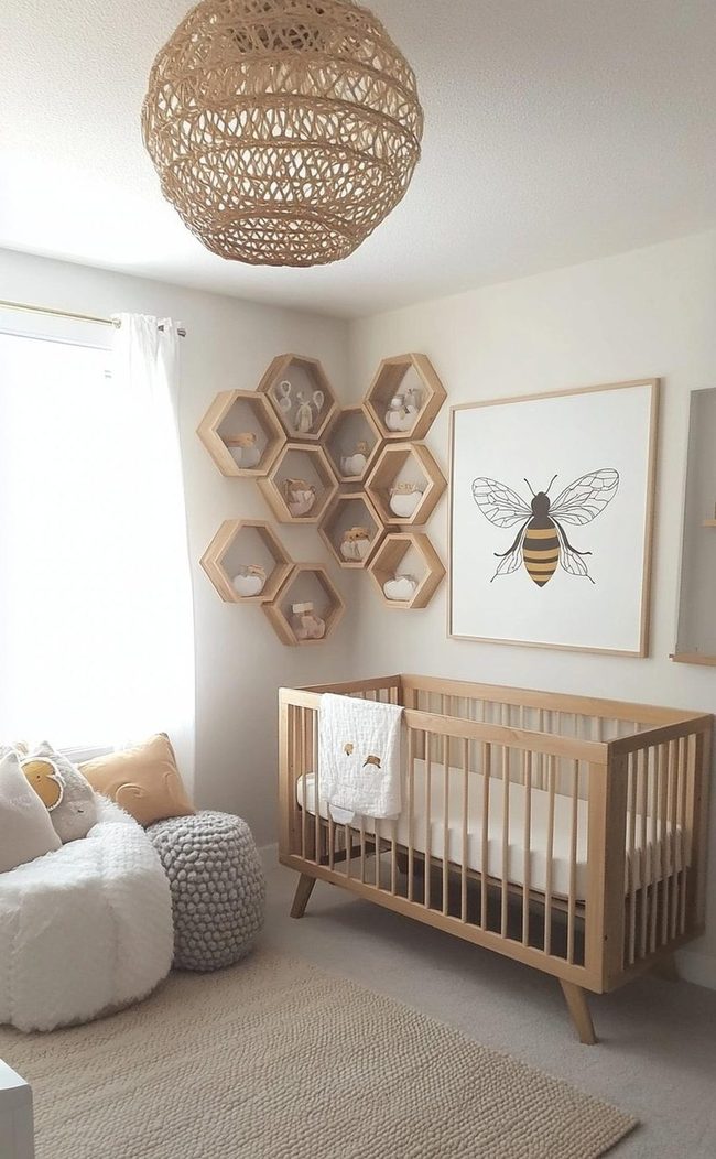 Yellow Resting Suite with Honeycomb Shelves