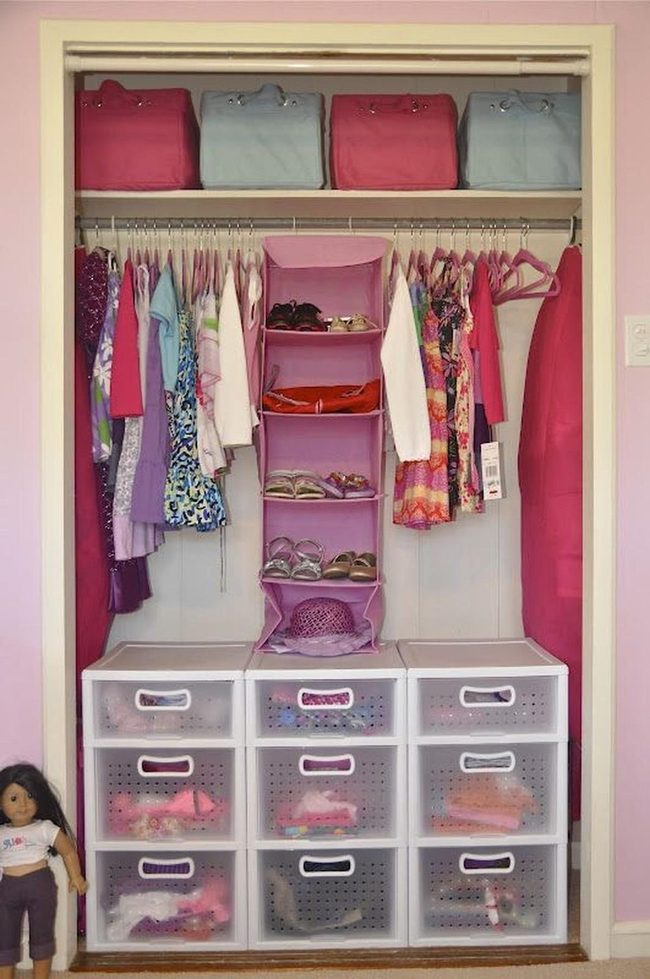 Pink Purple Organized Closet