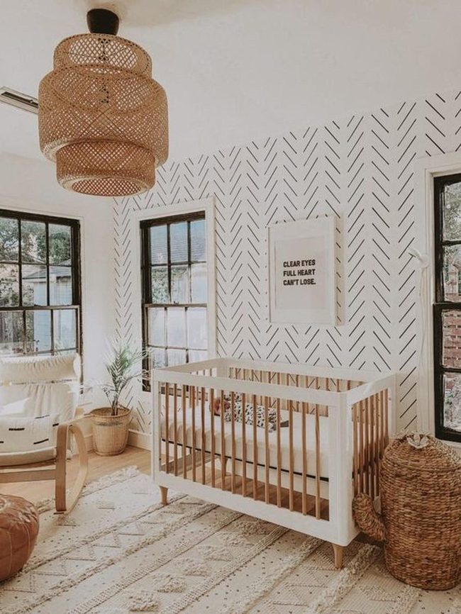 White Nursery, Black Herringbone Accent
