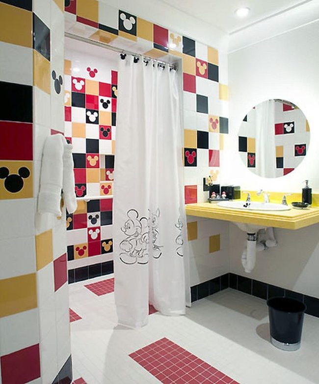 Mickey Mouse Tile Bathroom