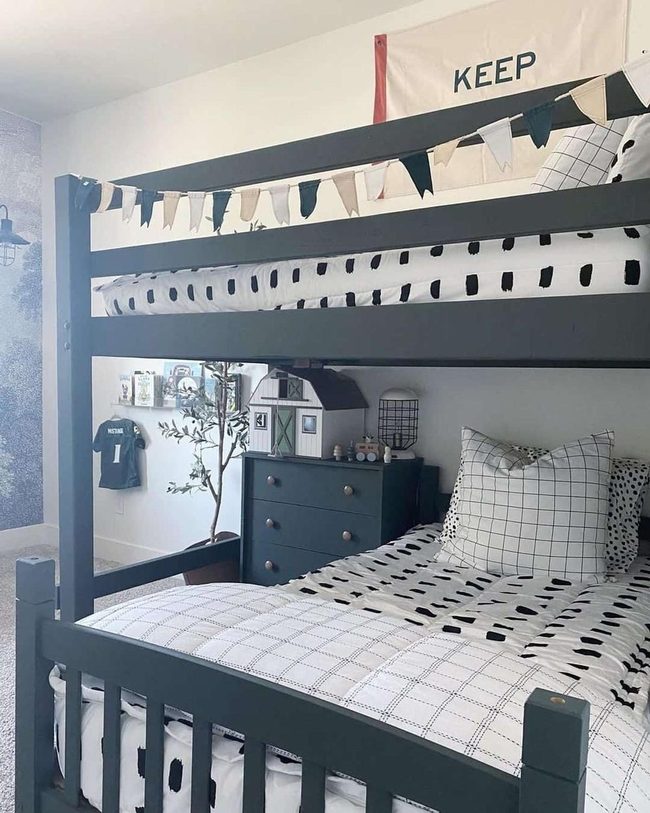 Charcoal Gray Bunk Beds for Boys