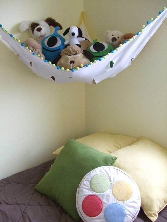Knitted Net Stuffed Animal Display