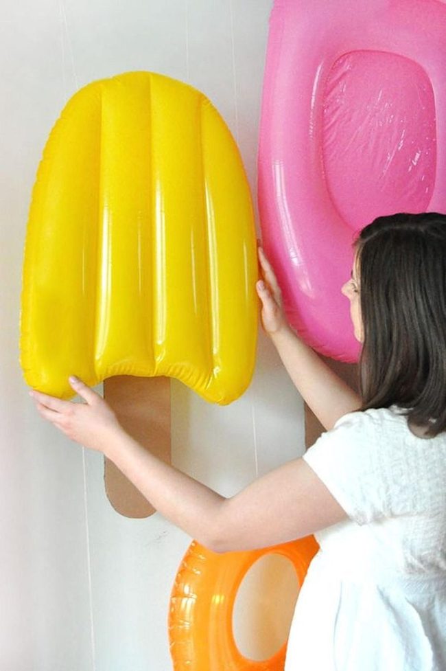 Neon Pool Floats On White