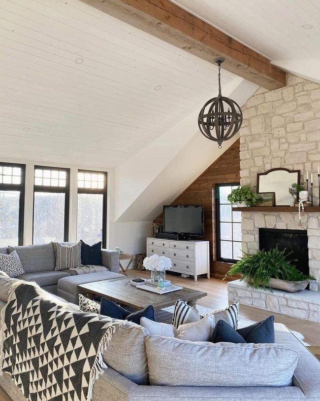 Stone And Wood Accent Wall