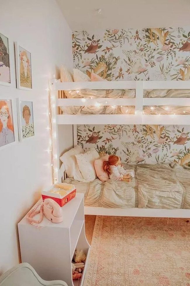Owl Wallpaper Bunk Bedroom