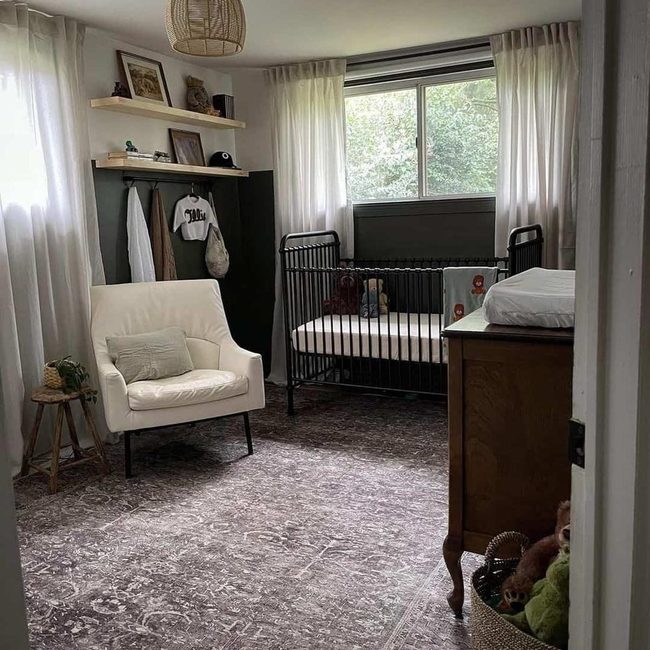 Maroon Rug Grounds Modern Nursery
