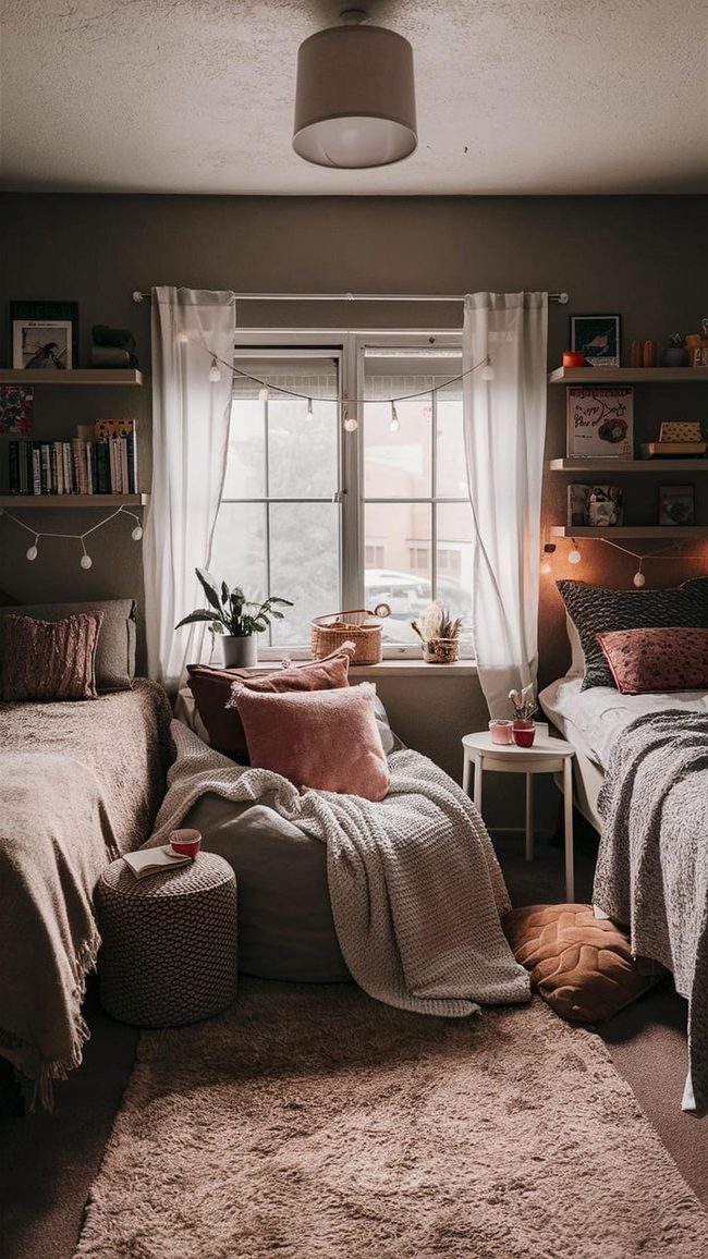 Corner Chair With Warm Ambient Lighting