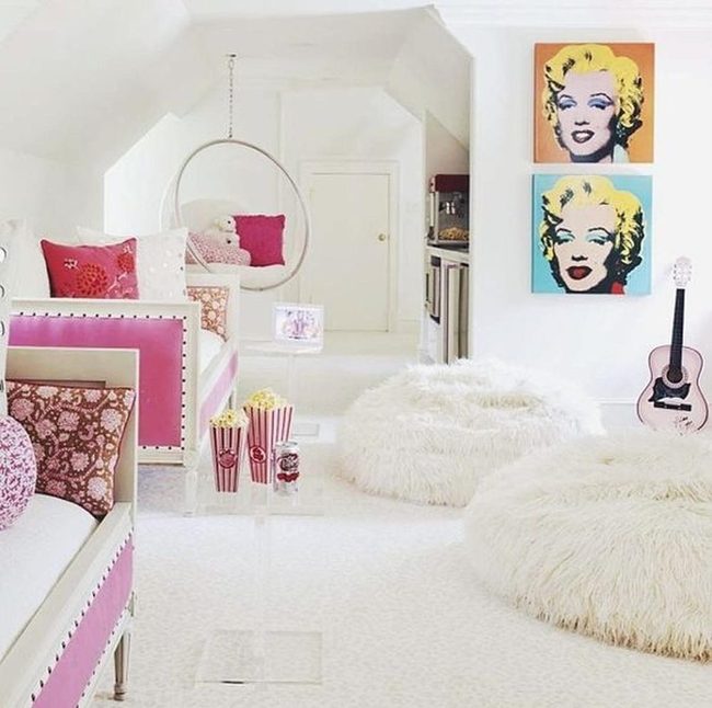 Pink Cushions, White Movie Haven