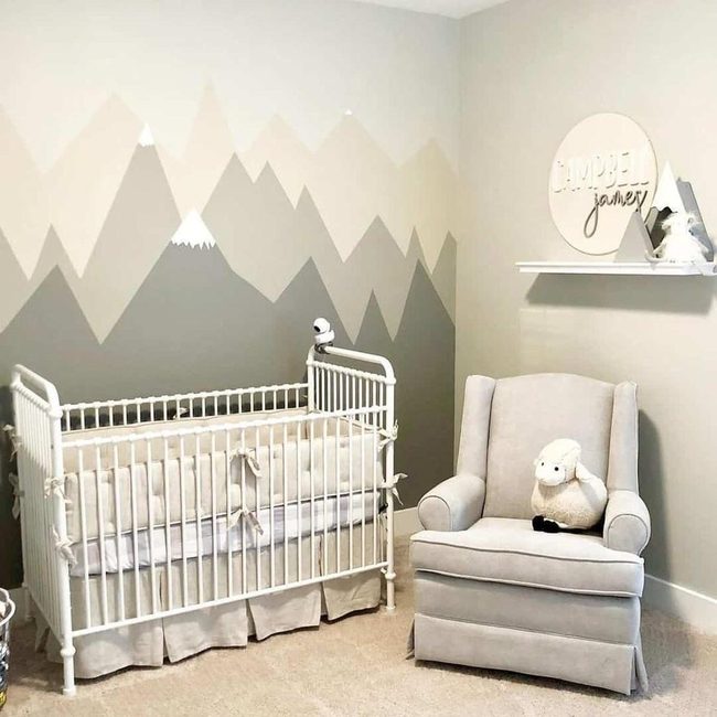 Mountain Mural Gray Nursery