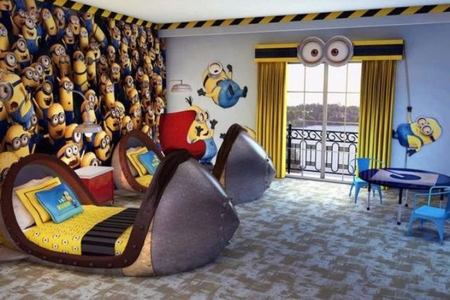 Yellow Minion Rocket Bedroom