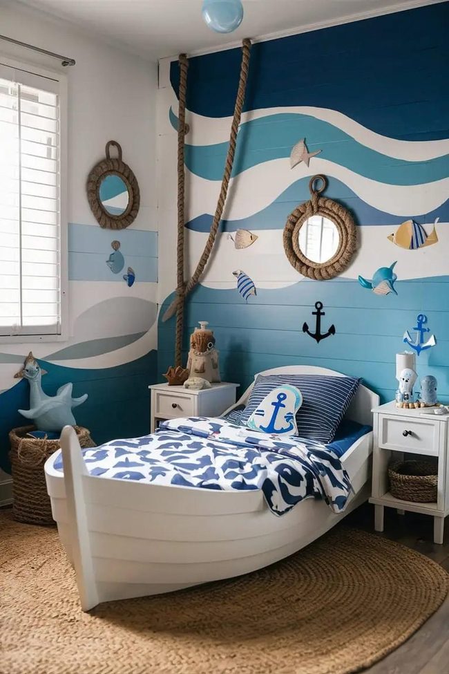 Blue Waters With Anchor Accents