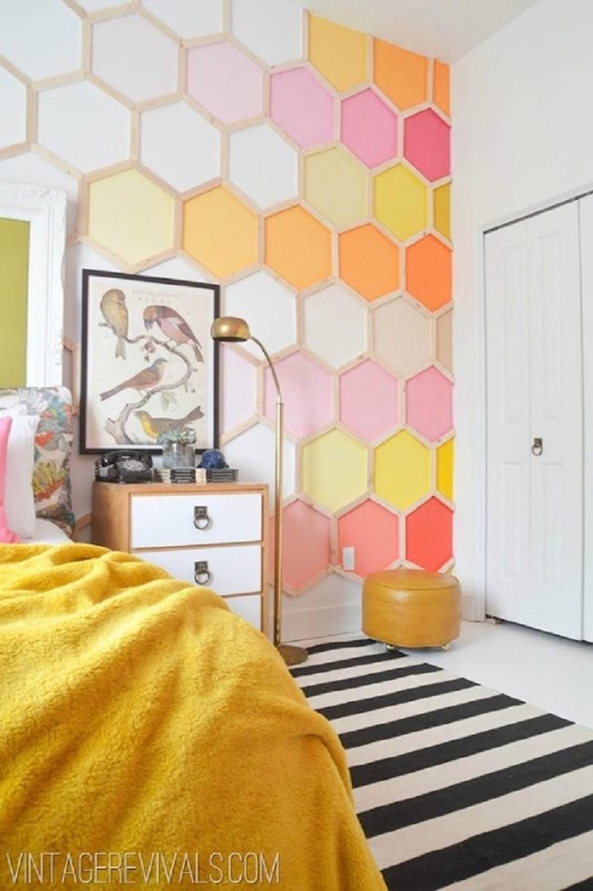Honeycomb Gradient Wall Teen Room