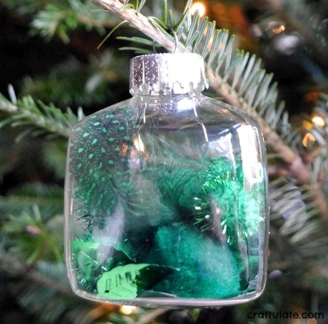 Sparkling Glass Ornaments With Pine Details