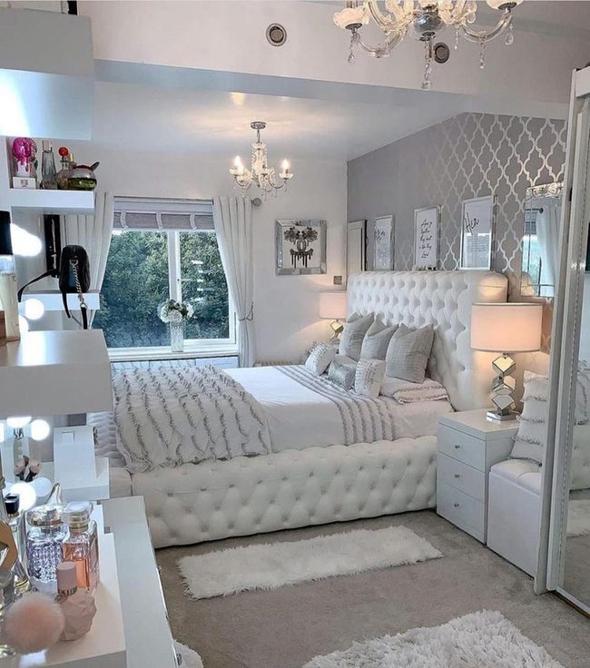 Dual Chandeliers Open Master Suite