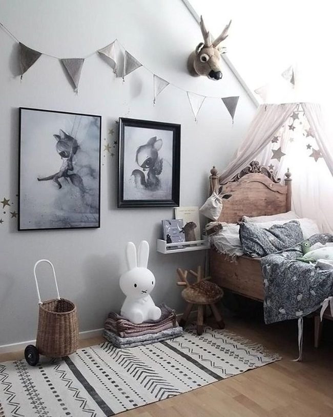 Gray Walls, Black Animal Prints
