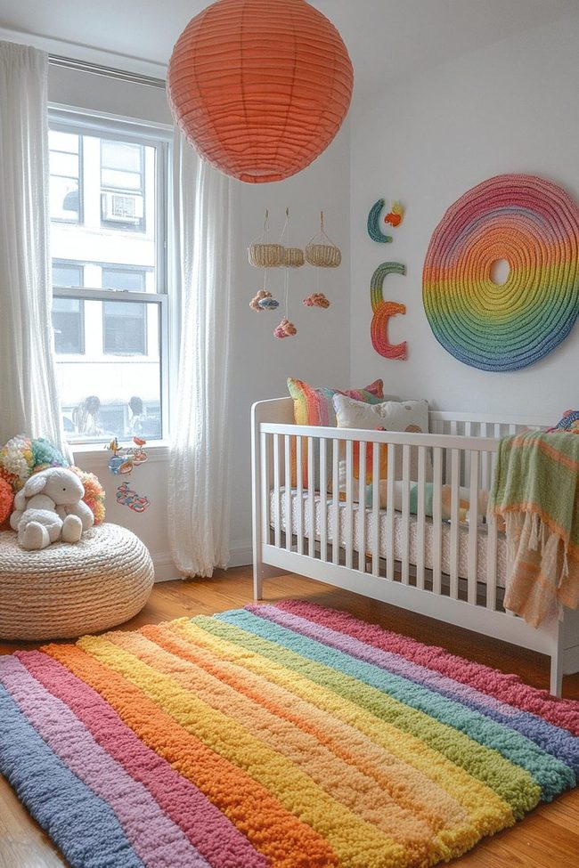 Multicolored Rainbow Boho Baby Room